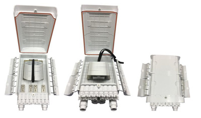 FTTH IP65 Anschlussbox für 96 Fasern -- und Faserüberlängenaufnahme, FTTH-BOX-OUT-6 (Produktbild 1)