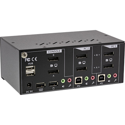 InLine® KVM Desktop Switch, 2x, Dual-Monitor DisplayPort 1.2, 4K, USB 2.0, Audio (Produktbild 2)