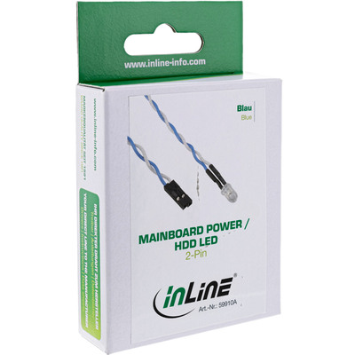 InLine® HDD-LED / Power-LED für Mainboard-Anschluss, blau, 5mm, 0,8m (Produktbild 2)