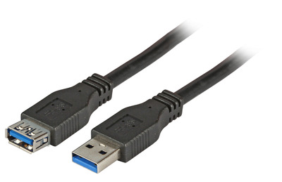 USB3.0 Verlängerungskabel A-A, St.-Bu. -- 1,8m, schwarz, Premium, K5237.1,8 (Produktbild 1)