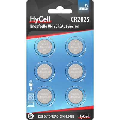 ANSMANN 1516-0027 Knopfzelle CR2025 HyCell 3V Lithium, 6er-Pack (Produktbild 1)