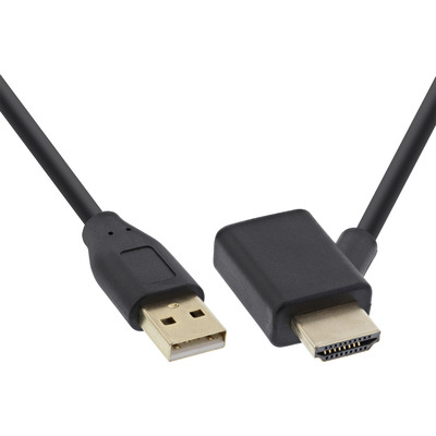 InLine® HDMI Adapter Stecker/Buchse mit USB-Power Einspeisung, 0,5m (Produktbild 1)