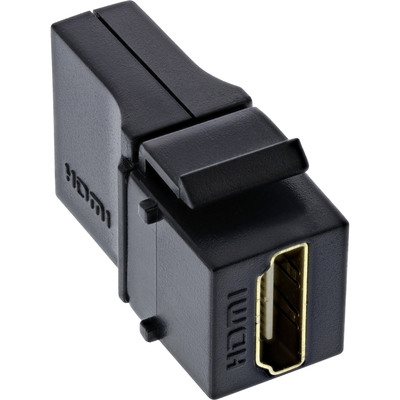 InLine® HDMI Keystone Snap-In Einsatz 4K/60Hz, HDMI A Buchse/Buchse, gewinkelt (Produktbild 1)