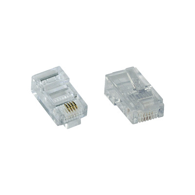 InLine® Modularstecker 8P4C RJ45 zum Crimpen auf Flachkabel (ISDN) 100er Pack