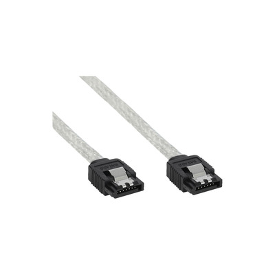 InLine® SATA 6Gb/s Kabel rund, mit Lasche, 0,3m (Produktbild 1)