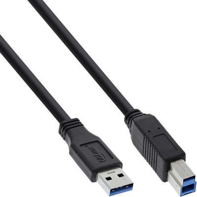 InLine® USB 3.2 Gen.1 Kabel, A an B, schwarz, 1,5m (Produktbild 1)