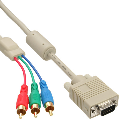 InLine® VGA RGB Kabel, VGA Stecker an 3x Cinch Stecker, 2m (Produktbild 1)