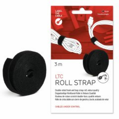 LTC ROLL STRAP, Doppelseitige Klettbandrolle -- 3m schwarz
